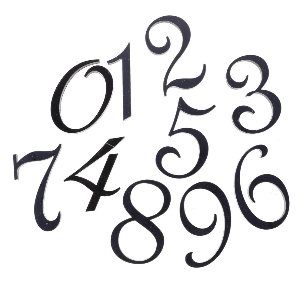 Gogogmee Modern, Easy-to-Read Acrylic House Numbers, 10-Piece Set, Self-Adhesive, Elegant Black Design for Doors and Mailboxes