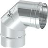 Single-Wall 90° Stainless Steel Chimney Cleaning Elbow with Inspection Opening, 140 mm view 1