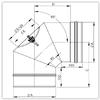 Single-Wall 90° Stainless Steel Chimney Cleaning Elbow with Inspection Opening, 140 mm view 2