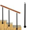 Outdoor Stair Railing, Black Wrought-Iron Adjustable Side-Mount Posts, 75 cm view 1