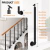 Outdoor Stair Railing, Black Wrought-Iron Adjustable Side-Mount Posts, 75 cm view 2