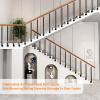 Outdoor Stair Railing, Black Wrought-Iron Adjustable Side-Mount Posts, 75 cm view 4