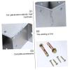 Silver Stainless Steel Fence Post Base with Anchor Foot view 4