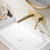 BiaoTeng Wall-Mount Bathroom Sink Faucet, Brushed Gold view 3