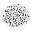 PATIKIL Round Letter Beads, 300 Pcs, Letter R, Acrylic Alphabet Beads, White with Black Letters view 1