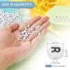 PATIKIL Round Letter Beads, 300 Pcs, Letter R, Acrylic Alphabet Beads, White with Black Letters view 2
