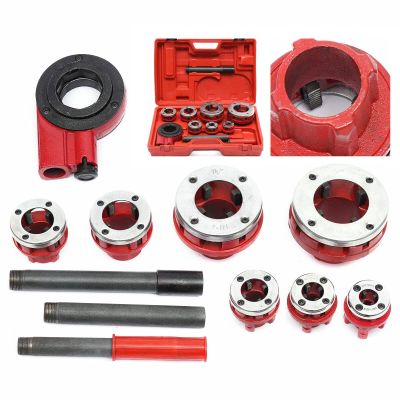 Portable Manual Pipe Threader Set with 7 Dies and Ratcheting Handle, for 3/8 to 2 in. Pipes
