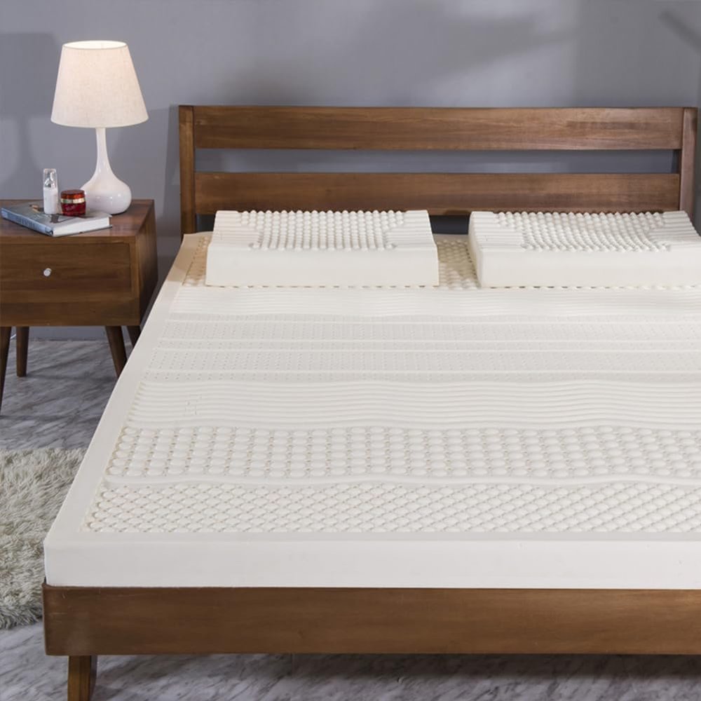 KUGGKKTP Natural Latex Mattress Topper, Firm Support, 2-Inch, Twin Size, with Elastic Memory Foam Layer, 100 x 200 cm (39 x 79 in)