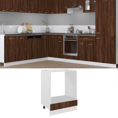 Myheimly Kitchen Base Cabinet, Oven Housing Cabinet, Brown Oak Look, 60 x 46 x 81.5 cm