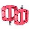 SHUNMIN MTB Bike Pedals, Non-Slip Platform Flat Pedals, 9/16-Inch, Red view 1