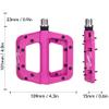SHUNMIN MTB Bike Pedals, Non-Slip Platform Flat Pedals, 9/16-Inch, Red view 2