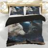 IUNTWEIE Wolf Bedding Set 135 x 200 cm, 3D Wolf Duvet Cover with Zipper and 2 Pillowcases view 3