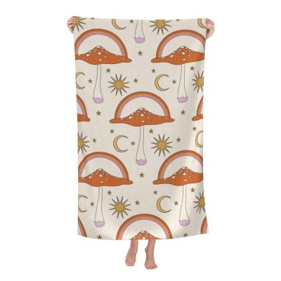 Large Mushroom Beach Towel for Men, Women & Children – Personalized Microfiber