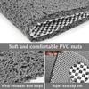 Surwin Non-Slip Shower Mat, Soft Flower PVC Loofah Bath Mat, 70 x 70 cm, Light Blue view 2