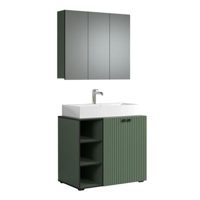 PureBliss Washbasin Vanity Cabinet, Green, W 90 x H 186 cm