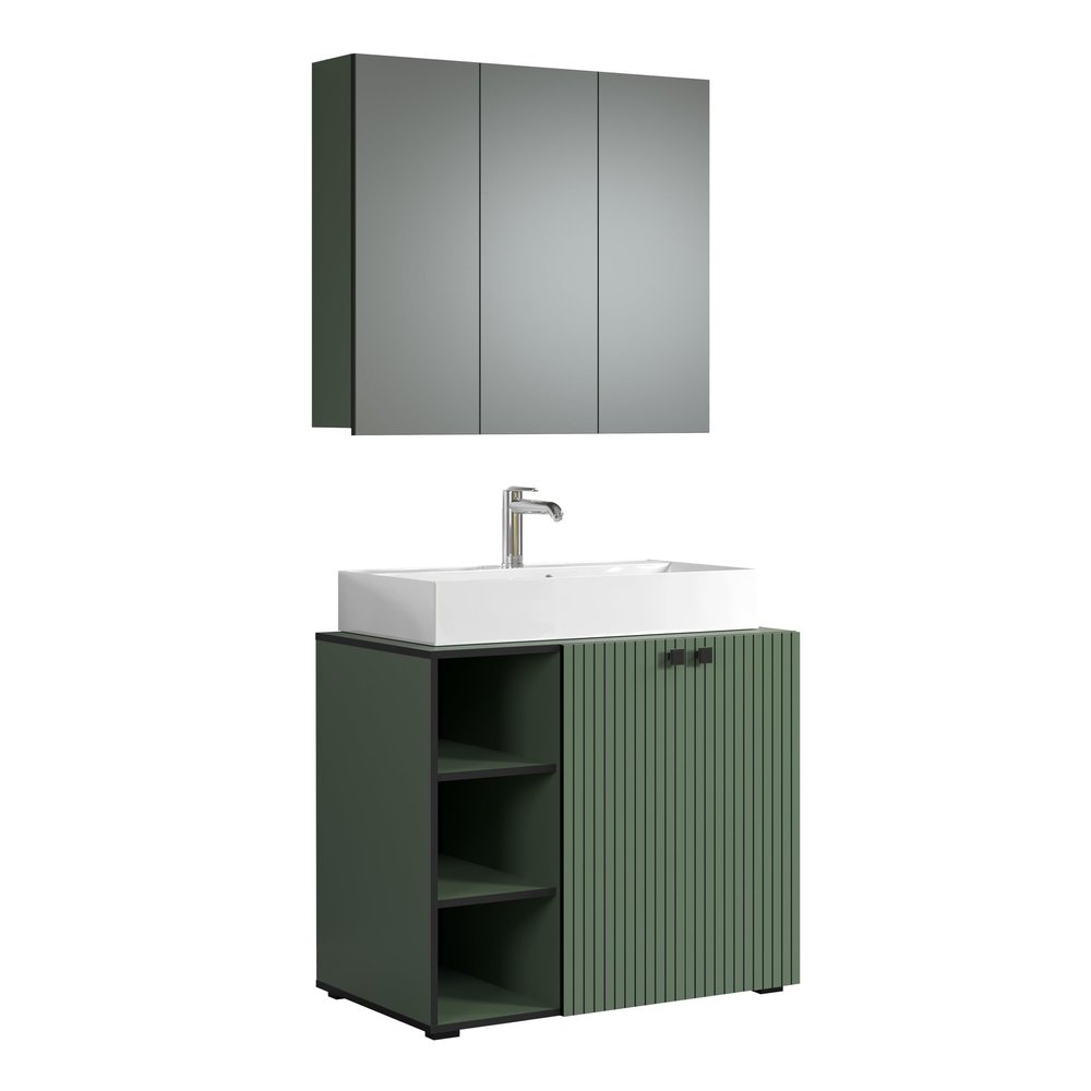 PureBliss Washbasin Vanity Cabinet, Green, W 90 x H 186 cm