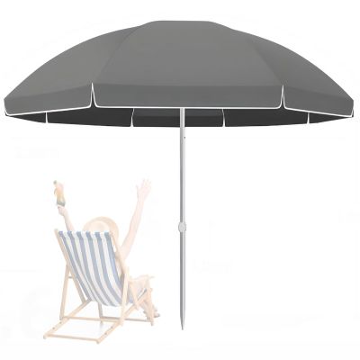 Round Garden Patio Market Umbrella, 8-Rib, Adjustable, UPF 50+ (8 ft/240 cm)