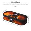 BNVSADC Firefighter Flame Print Double-Zipper Pencil Case view 4