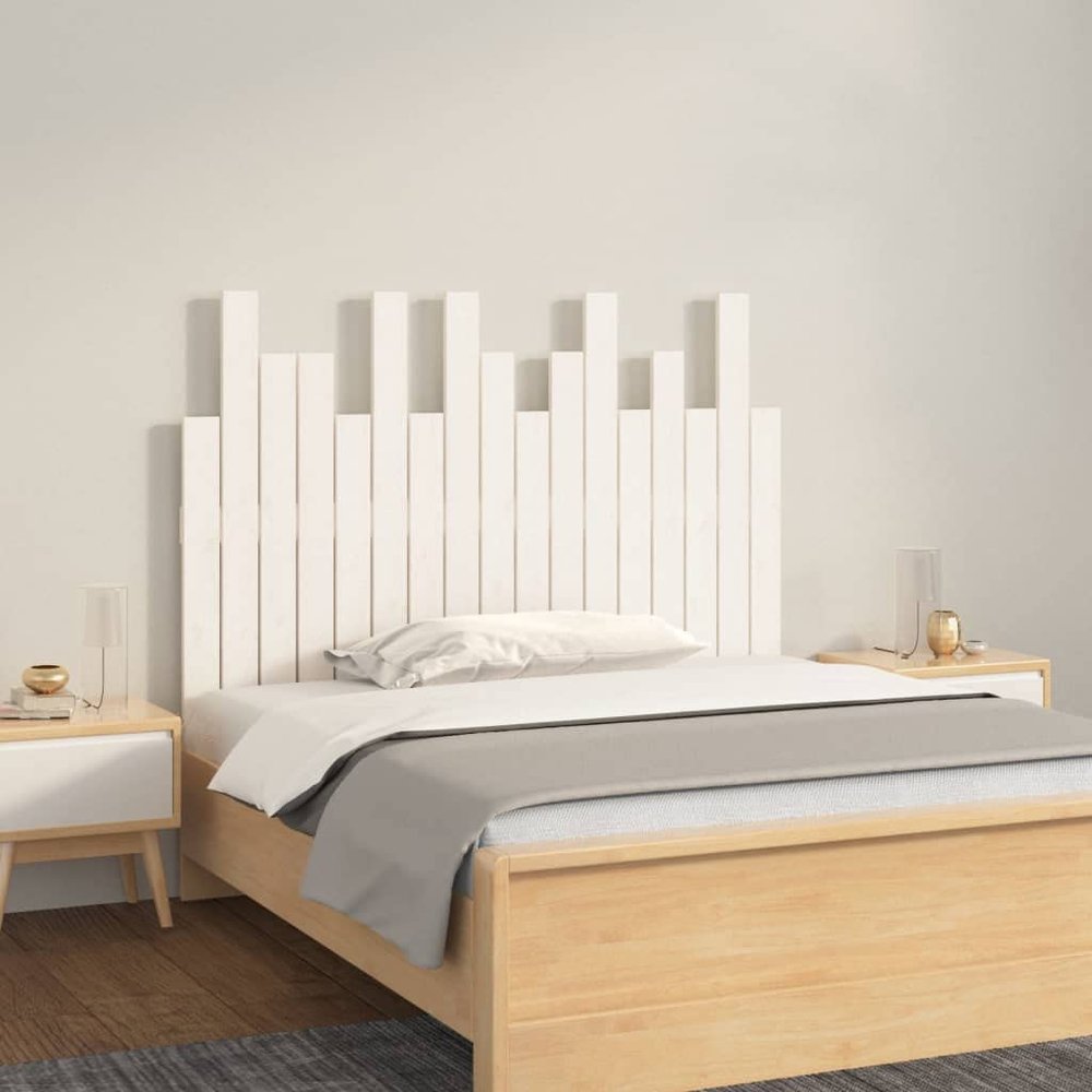 CFODOJ Home-Wall White Pine Wood Headboard, 108 x 3 x 80 cm