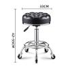 SZPLLZY Rolling Adjustable Swivel Stool with Wide Round Seat, Black view 2