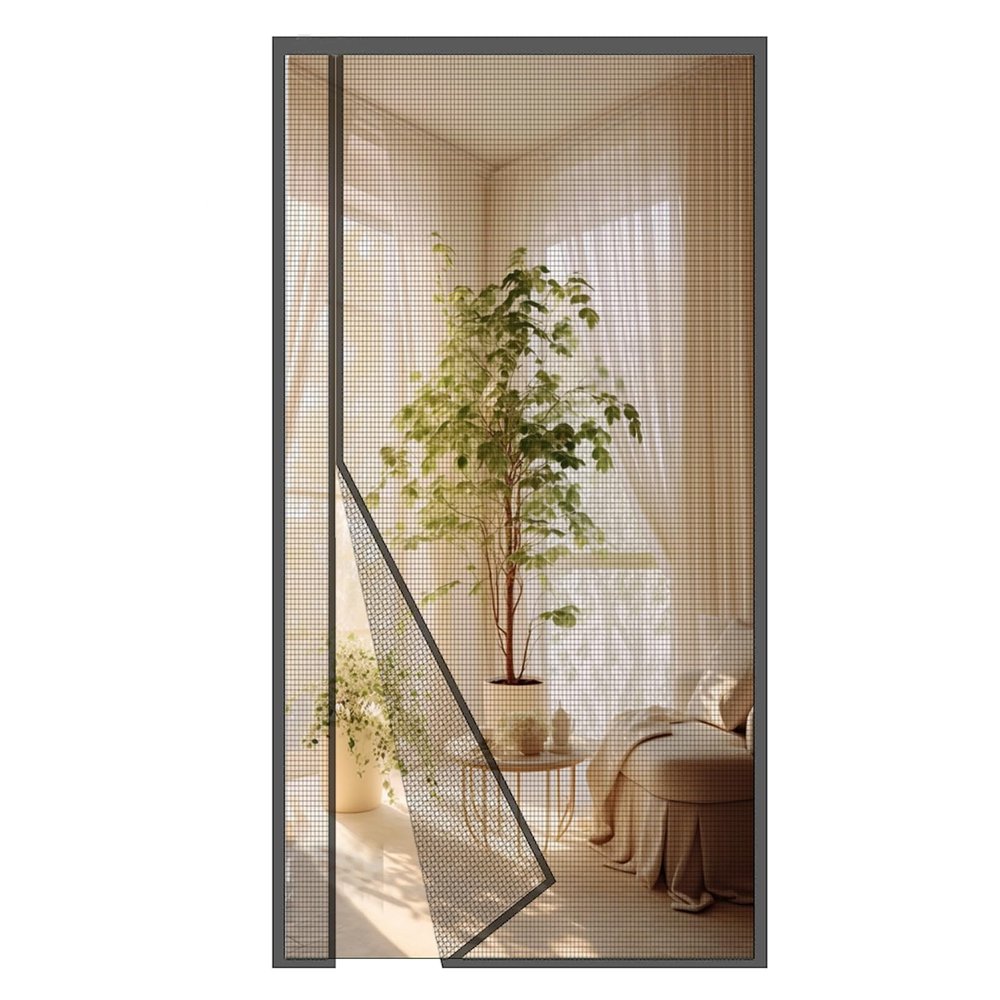 MAGICDOOR Side-Opening Fiberglass Screen Door 140 x 290 cm, Gray