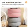 JTWWDM Round Ottoman Footstool, Upholstered Wool-Plush Pouf Stool, Lambswool Makeup Stool for Small Spaces, 35 x 35 x 22 cm (14 x 14 x 9 in) view 4