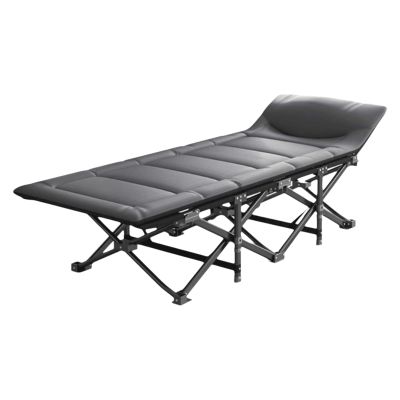 GddOGUK Folding Steel Camping Cot with Mattress and Headrest