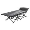 GddOGUK Folding Steel Camping Cot with Mattress and Headrest view 1