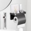 No-Drill Toilet Paper Holder with Shelf view 3