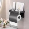 No-Drill Toilet Paper Holder with Shelf view 4