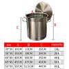 THEGA Large Stock Pot with Lid, 304 Stainless Steel, for Commercial or Household Use, Gas or Induction Cooktops (15–80 L) view 2
