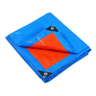 Waterproof Tarp with Grommets, 2 m x 3 m, 140 g/m² Polyester Fabric, Multifunctional, Blue, 6 x 6 m