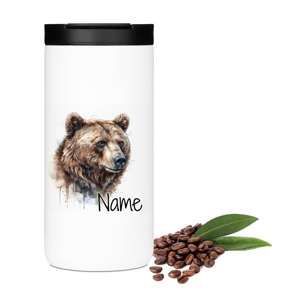 GRAZDesign Personalized Coffee Cup with Name “Br” – Thermal Cup for Coffee & Tea, 400 ml