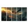 islandburner Golden Dragon Flying Over Mountains Canvas Wall Art view 1