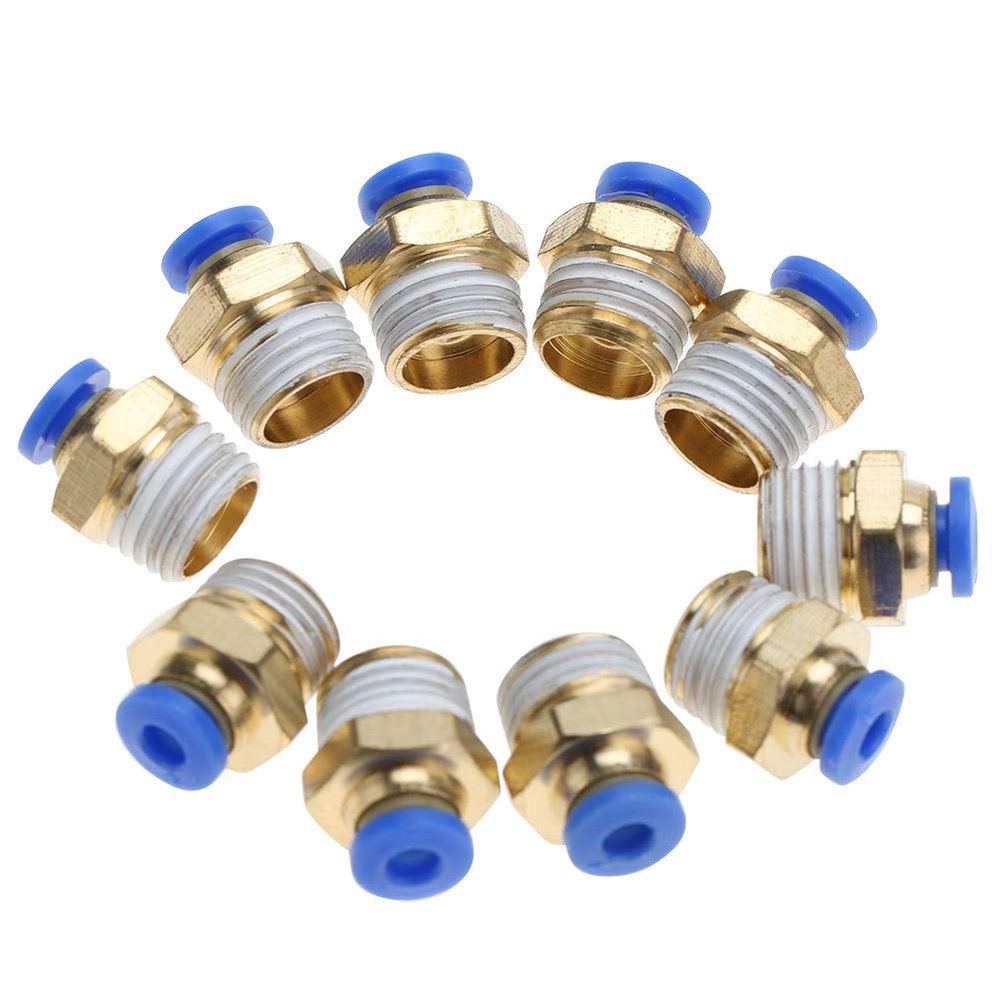 20-Piece PC4-M5 4 mm Tube Pneumatic Push-to-Connect Fittings, M Thread, Straight Push-In Connector for Fittings, Pneumatic Connector (PC4-2, 10 Pieces)
