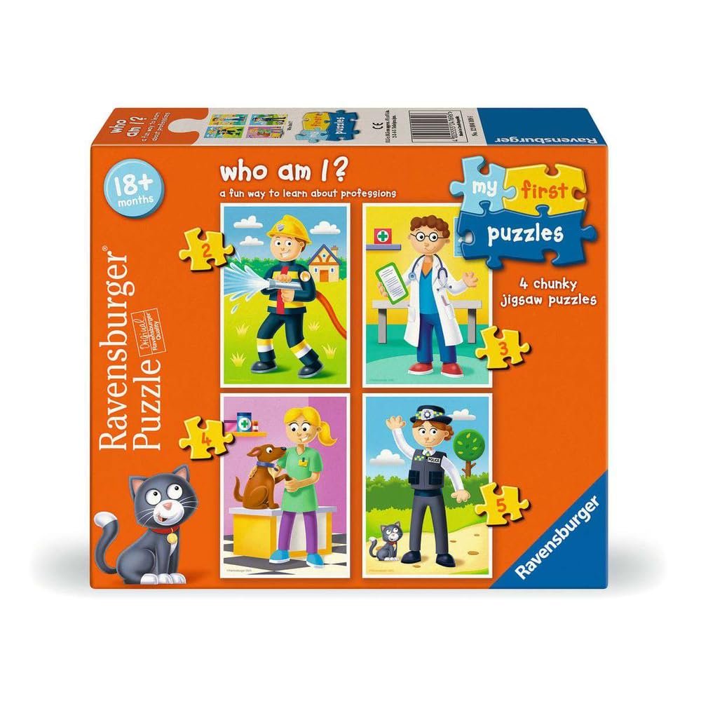 Ravensburger Who Am I? My First Puzzles for Children Ages 3+, 2, 3, 4 and 5 Pieces, Educational Toddler Toy