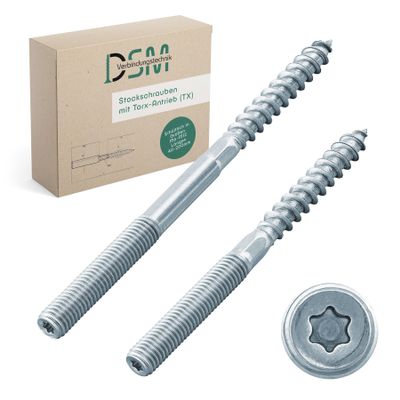 DSM M10 x 80 mm Hanger Bolt, 1 pc, Torx TX25, Galvanized