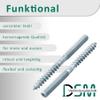 DSM M10 x 80 mm Hanger Bolt, 1 pc, Torx TX25, Galvanized view 3