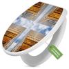 banjado Soft-Close Toilet Seat 44.5 x 37 cm, Duroplast, Stainless Steel Hinges – Skyscraper Motif view 1
