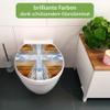 banjado Soft-Close Toilet Seat 44.5 x 37 cm, Duroplast, Stainless Steel Hinges – Skyscraper Motif view 2