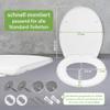 banjado Soft-Close Toilet Seat 44.5 x 37 cm, Duroplast, Stainless Steel Hinges – Skyscraper Motif view 3