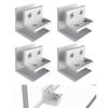 Lyeteung 4-Piece 13.5 mm Glass Clamps, Aluminum Alloy Glass Holders, Adjustable Glass Connectors, 90-Degree Clips for 10–13 mm Glass view 1