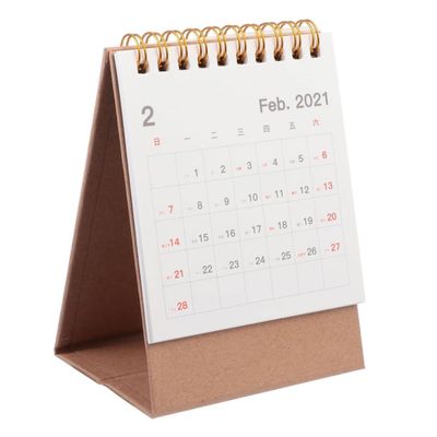 DIYEAH Desk Calendar for Office, Paper Calendar with Note Function, Spiral-Bound, Space-Saving and Practical