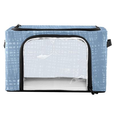 KLL Under-Bed Storage Container with Transparent Window, Lid, Double Zipper, Metal Frame and Carry Handles