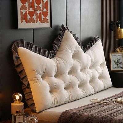 WANAHTON Large Crown-Style Bed Backrest Pillow, Long Reading and Neck Support Cushion, Color 3, 150 x 60 cm