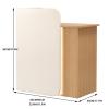 KUGGKKTP Small Reception Desk with LED Lighting and Lockable Drawers, Almond, 1.80 x 45 x 95 cm view 2