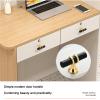 KUGGKKTP Small Reception Desk with LED Lighting and Lockable Drawers, Almond, 1.80 x 45 x 95 cm view 4