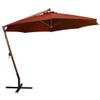 BOWEKAM Home & Garden Hanging Patio Umbrella with Pole, Terracotta, 3.5 x 2.9 m, Solid Fir Wood, Furniture Choice view 2
