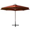 BOWEKAM Home & Garden Hanging Patio Umbrella with Pole, Terracotta, 3.5 x 2.9 m, Solid Fir Wood, Furniture Choice view 3