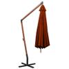 BOWEKAM Home & Garden Hanging Patio Umbrella with Pole, Terracotta, 3.5 x 2.9 m, Solid Fir Wood, Furniture Choice view 4